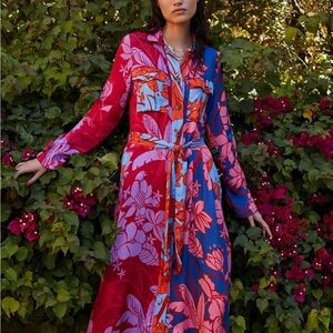 Farm Rio Floral Shirt Dress/Trench